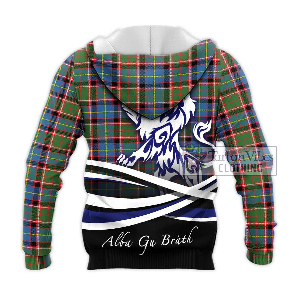 Norvel Tartan Knitted Hoodie with Alba Gu Brath Regal Lion Emblem - Tartan Vibes Clothing