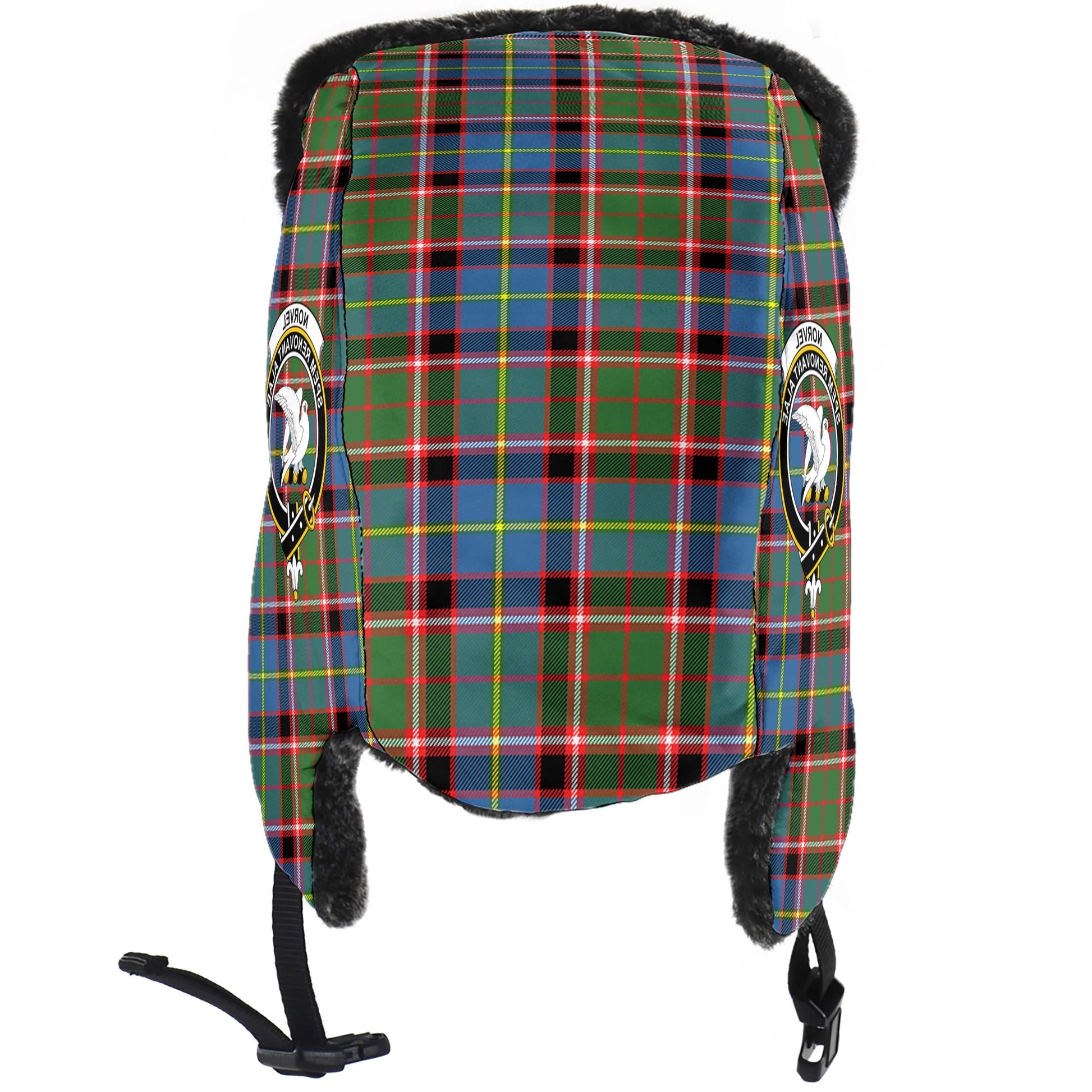 Norvel Tartan Winter Trapper Hat with Family Crest - Tartan Vibes Clothing