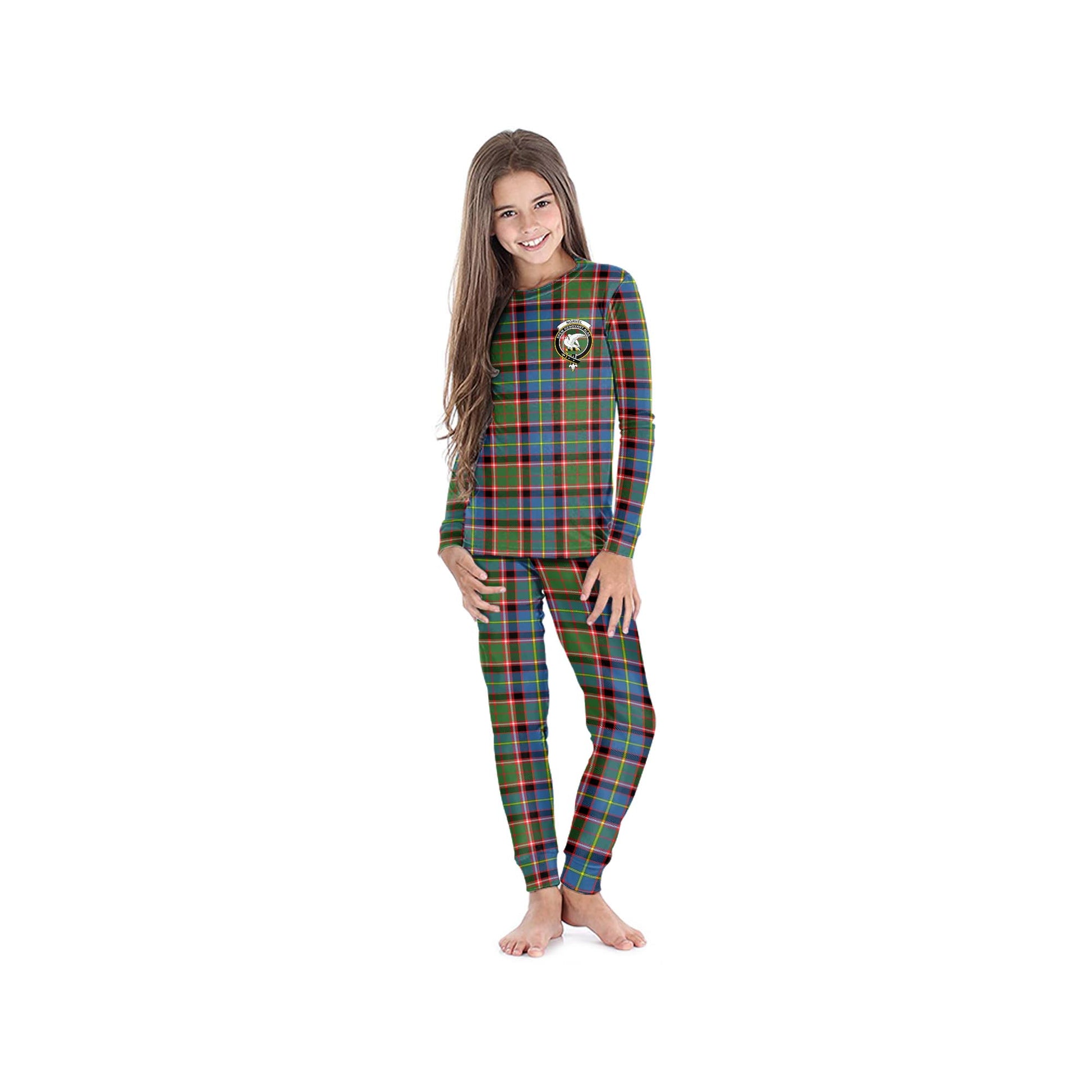 Norvel Tartan Pajamas Family Set with Family Crest - Tartan Vibes Clothing