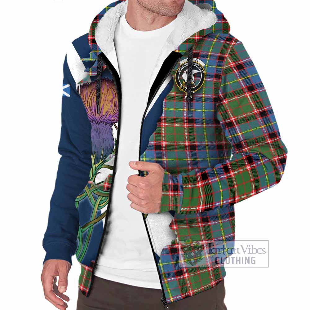 Norvel Tartan Family Crest Sherpa Hoodie Scottish Thistle Celtic Inspired - Tartan Vibes Clothing