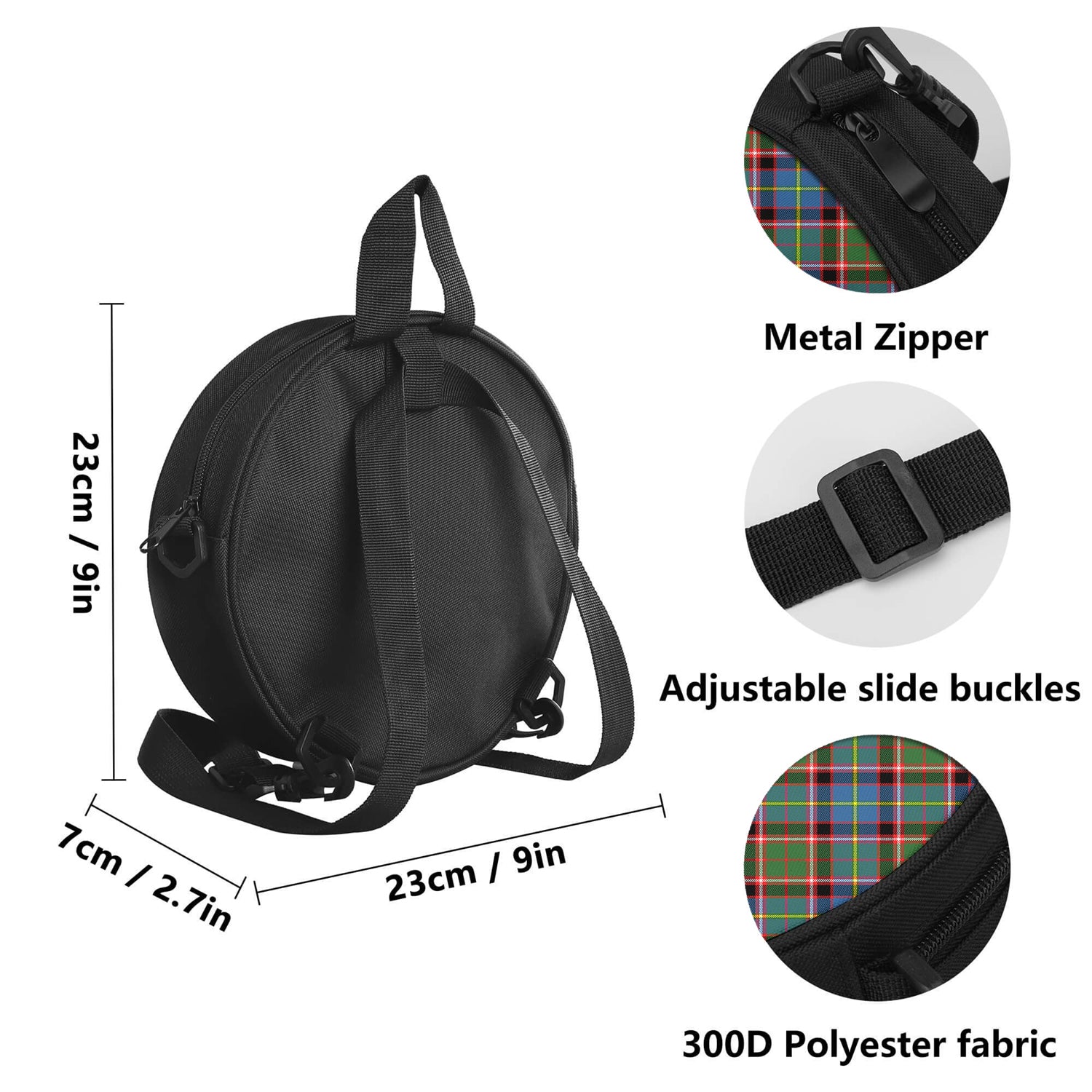 Norvel Tartan Round Satchel Bags - Tartan Vibes Clothing