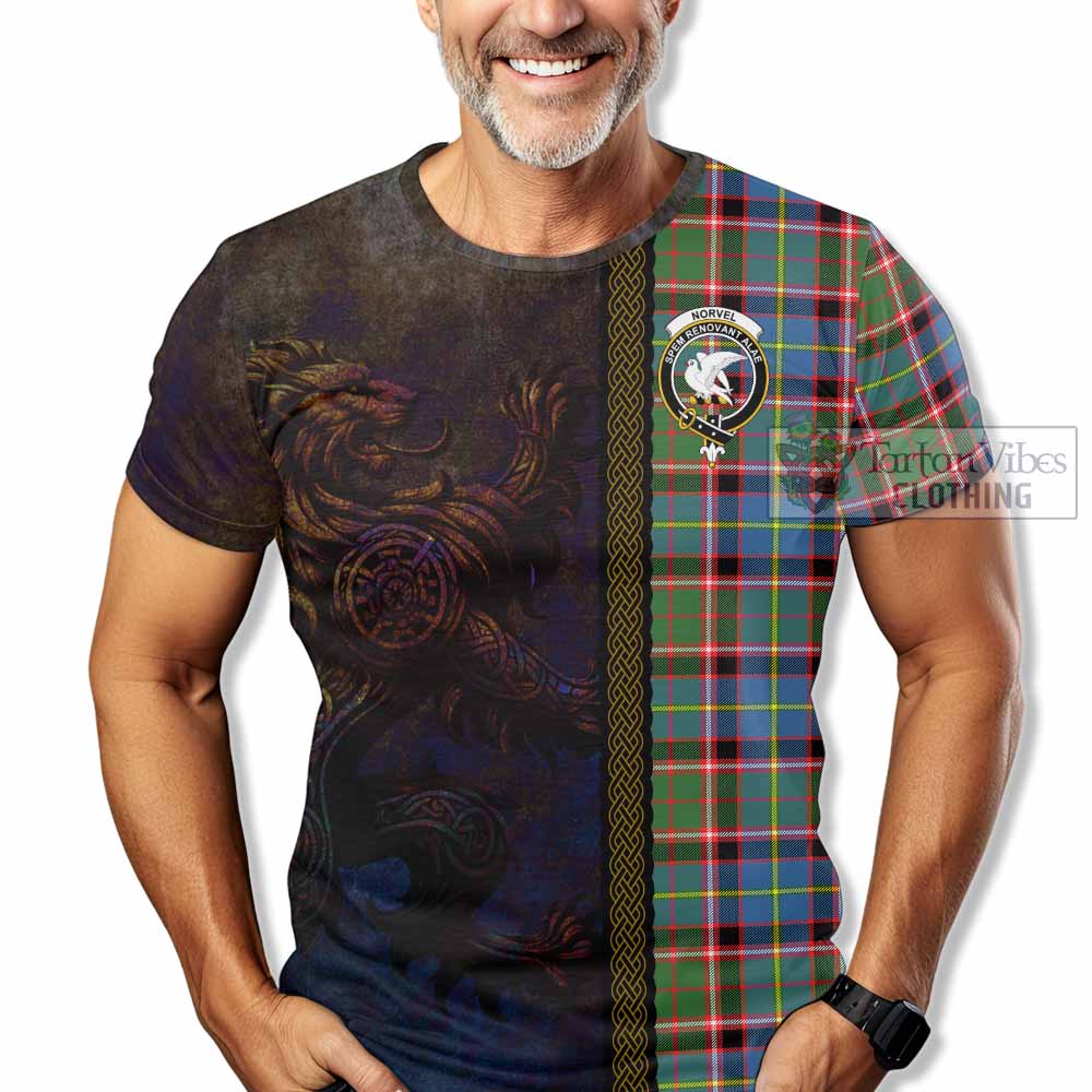 Norvel Tartan Family Crest T-Shirt Alba Gu Brath Be Brave Lion Ancient Style - Tartan Vibes Clothing