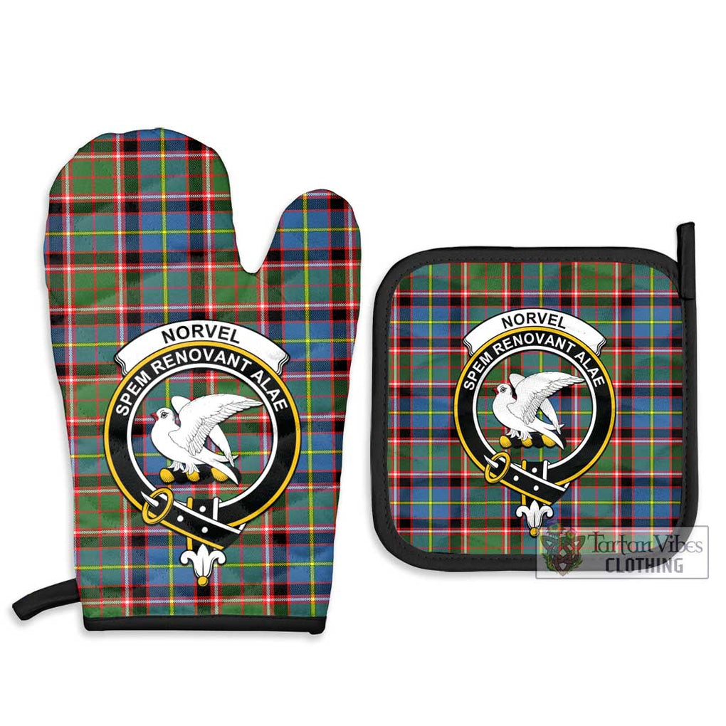 Norvel Tartan Combo Oven Mitt & Pot-Holder with Family Crest - Tartan Vibes Clothing