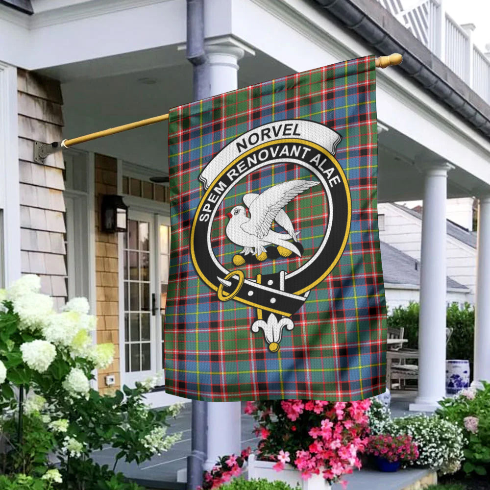 Norvel Tartan Flag with Family Crest - Tartan Vibes Clothing