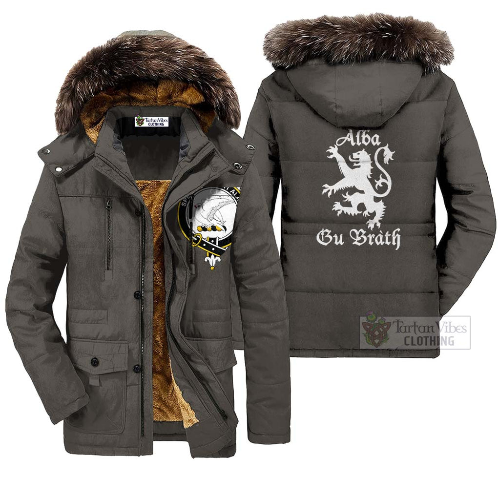 Norvel Family Crest Parka Jacket Lion Rampant Alba Gu Brath Style Gray Unisex - 2D-tartanvibesclothing