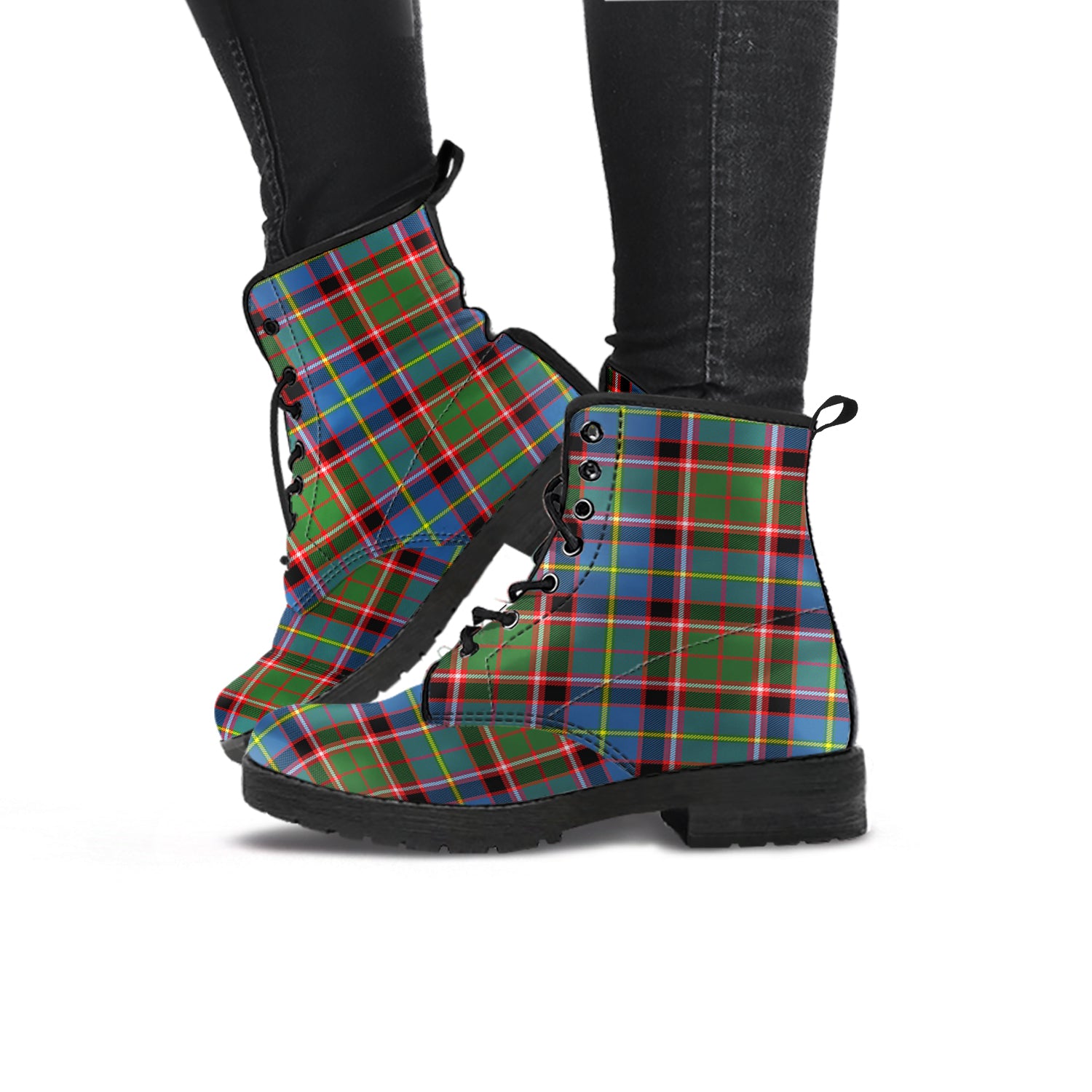 Norvel Tartan Leather Boots - Tartan Vibes Clothing