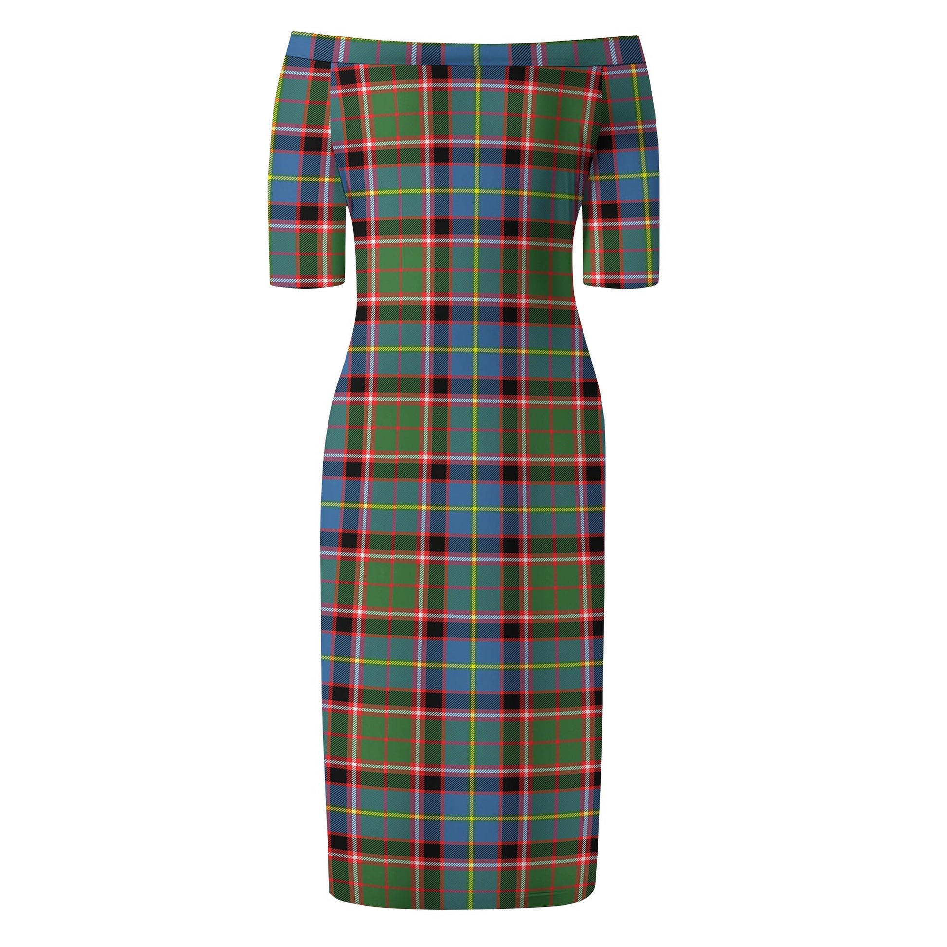 Norvel Tartan Off Shoulder Lady Dress - Tartan Vibes Clothing