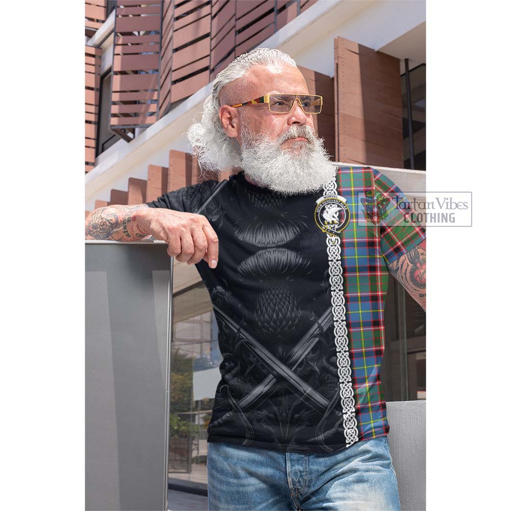 Norvel Tartan Cotton T-shirt with Family Crest Cross Sword Thistle Celtic Vibes - Tartan Vibes Clothing