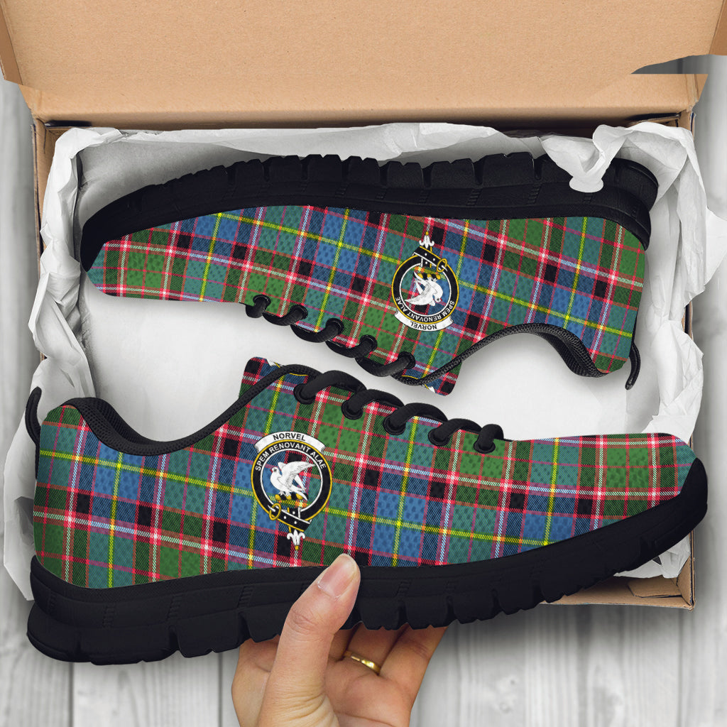 Norvel Tartan Sneakers with Family Crest - Tartan Vibes Clothing