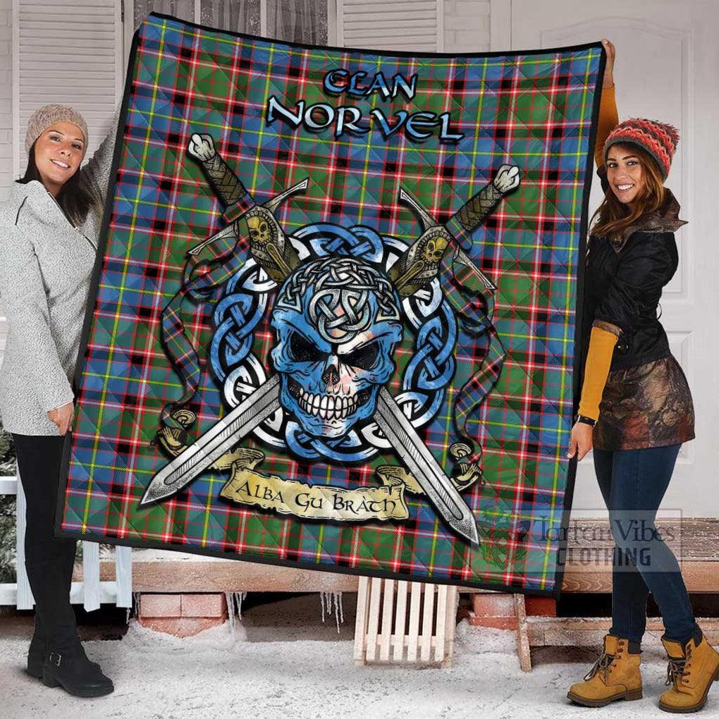 Norvel Tartan Quilt with Celtic Skull Alba Gu Brath Style - Tartan Vibes Clothing