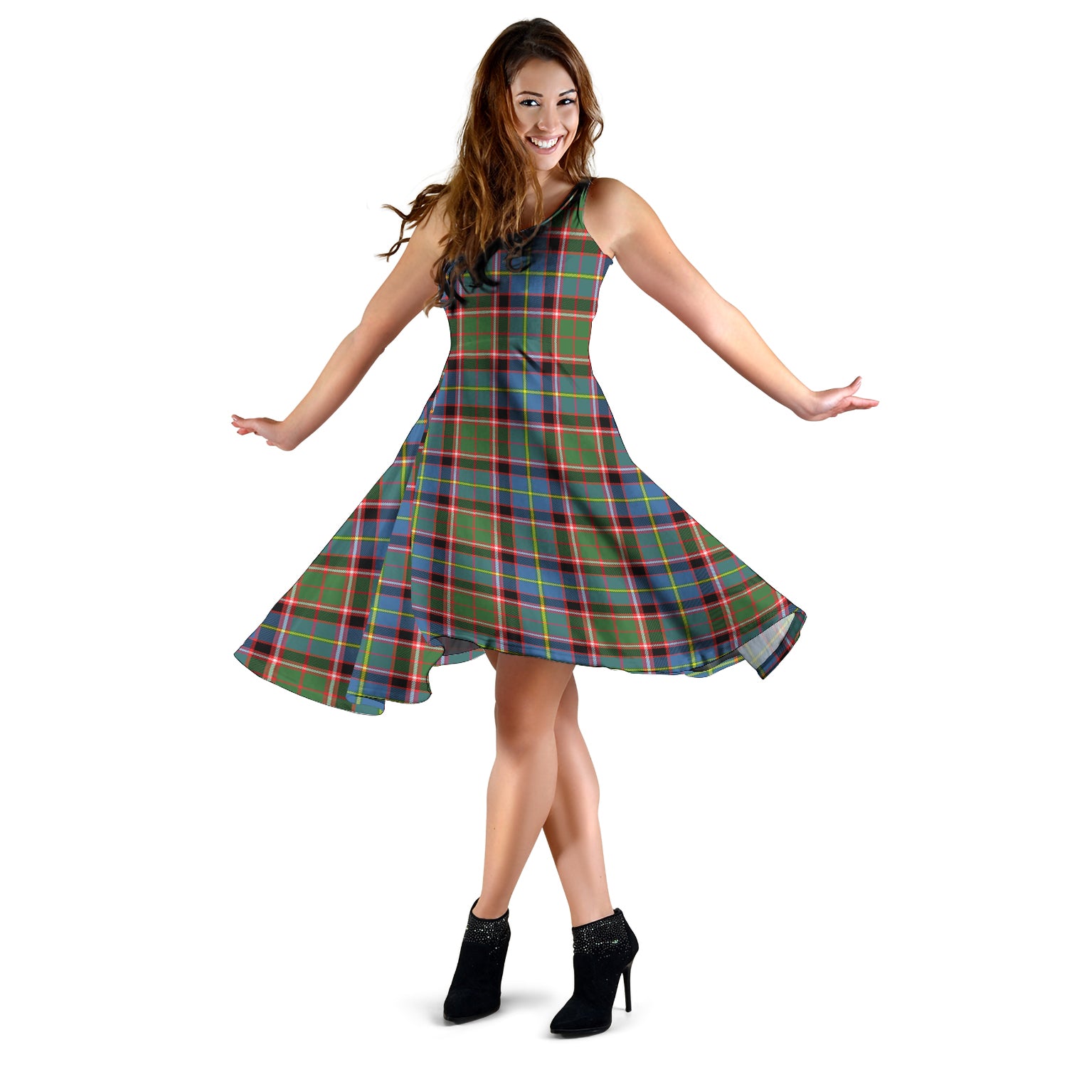 Norvel Tartan Sleeveless Midi Womens Dress - Tartan Vibes Clothing