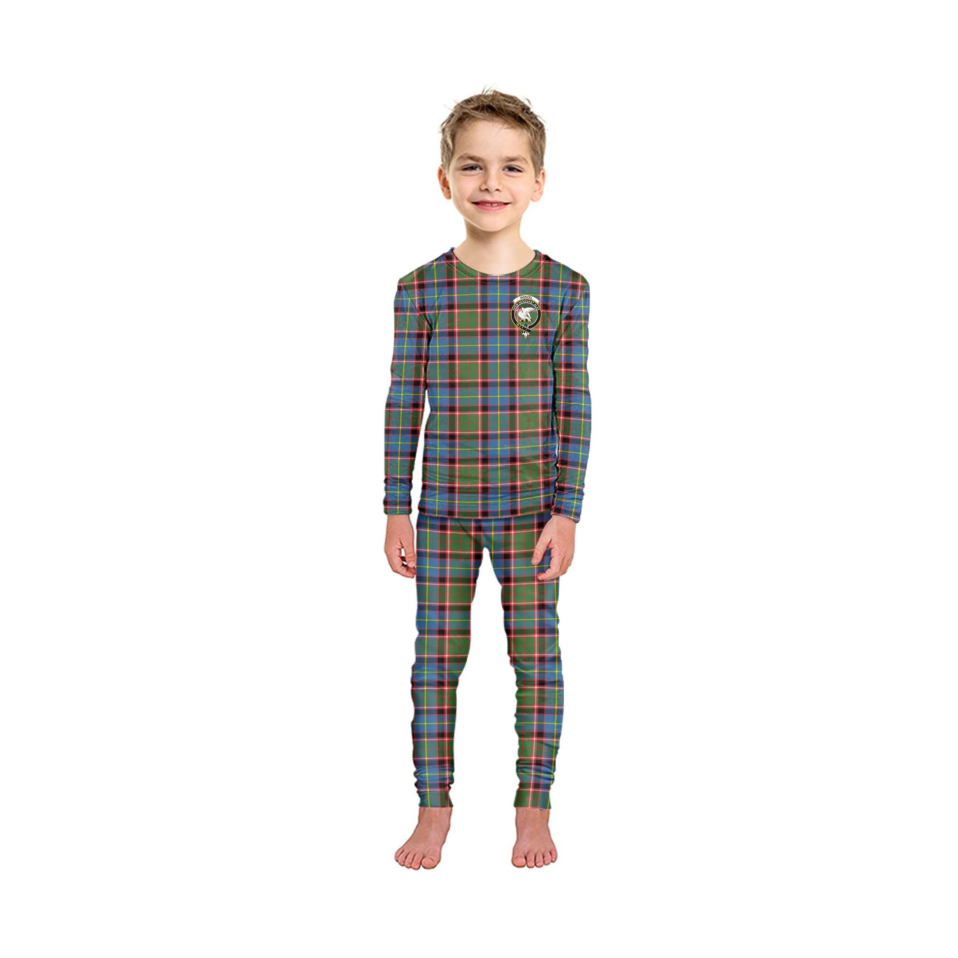 Norvel Tartan Pajamas Family Set with Family Crest - Tartan Vibes Clothing