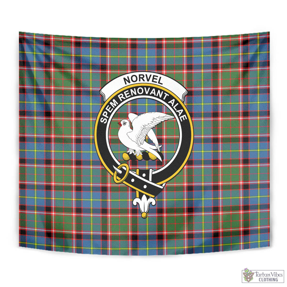 Norvel Tartan Tapestry Wall Hanging and Home Decor for Room with Family Crest - Tartan Vibes Clothing