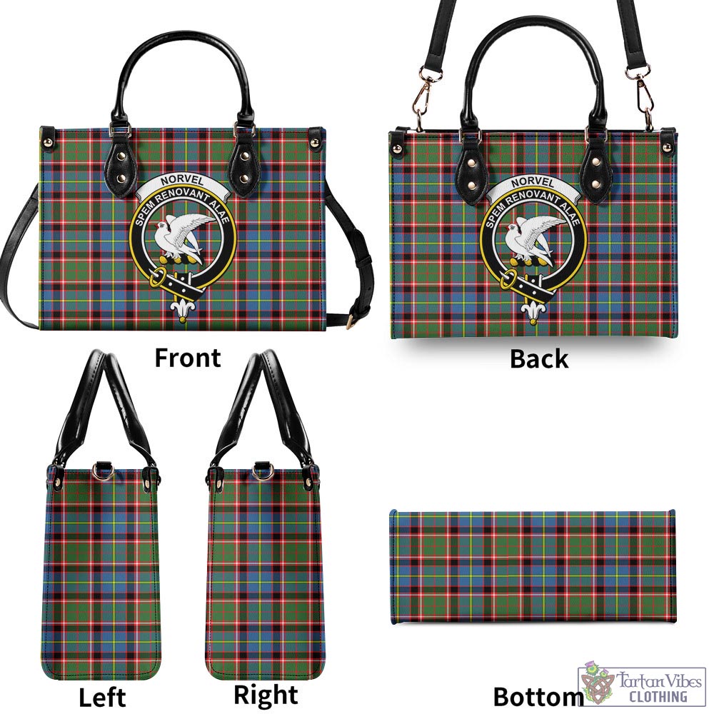 Norvel Tartan Luxury Leather Handbags with Family Crest - Tartan Vibes Clothing