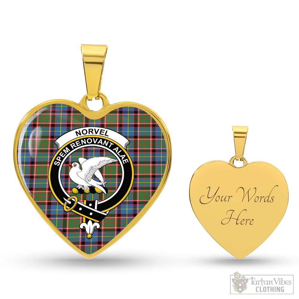 Norvel Tartan Heart Necklace with Family Crest Luxury Necklace (Gold) Yes - Tartan Vibes Clothing