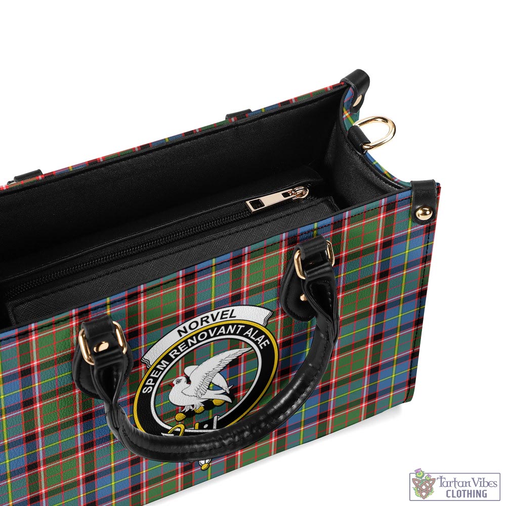 Norvel Tartan Luxury Leather Handbags with Family Crest - Tartan Vibes Clothing