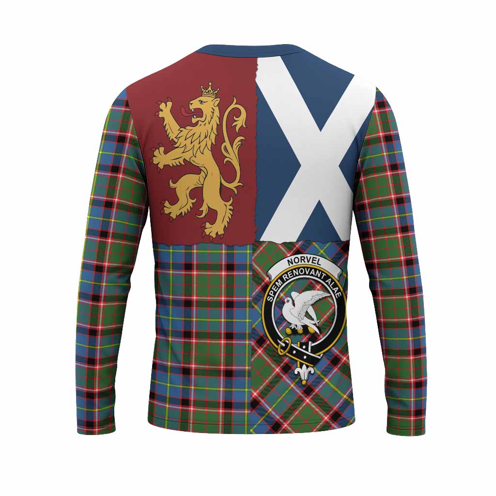 Norvel Crest Tartan Long Sleeve T-Shirt with Lion Rampant Saltire Style