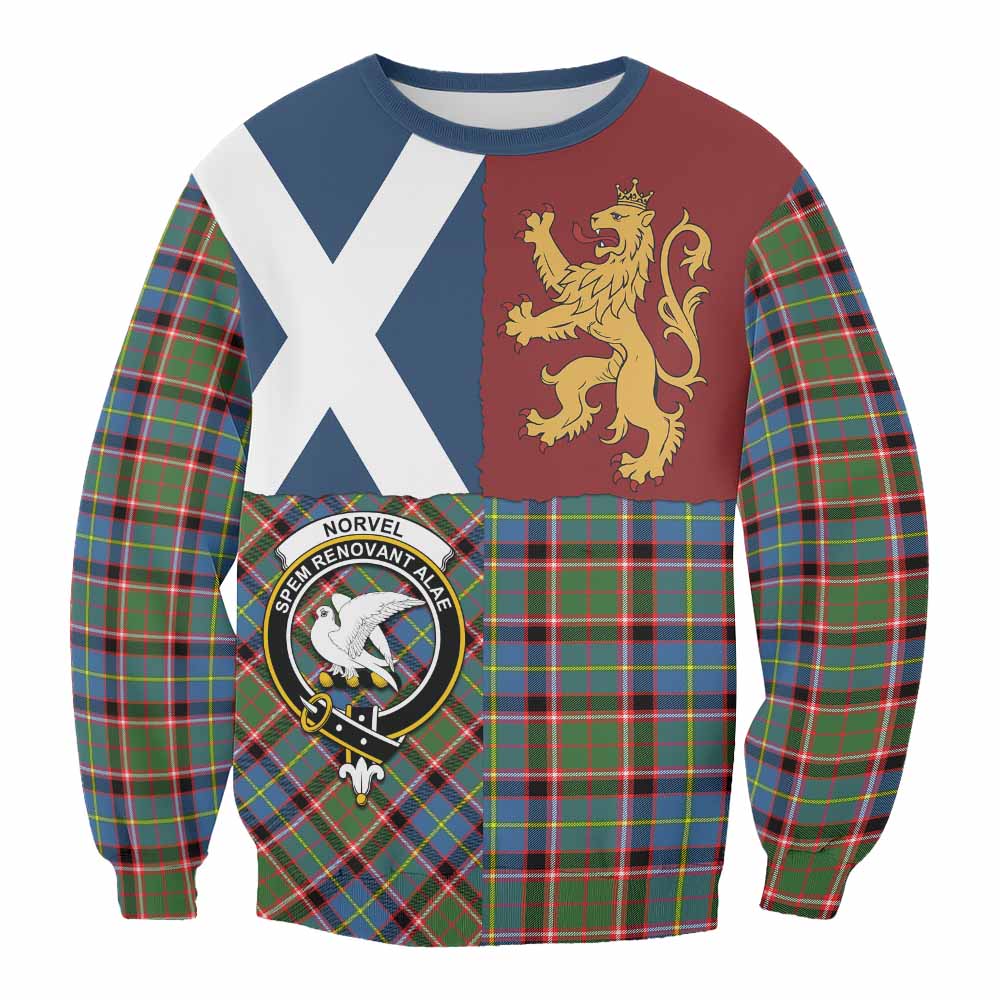 Norvel Crest Tartan Sweatshirt with Lion Rampant Saltire Style