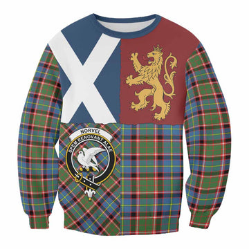 Norvel Crest Tartan Sweatshirt with Lion Rampant Saltire Style