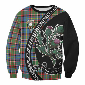 Norvel Family Crest Tartan Sweatshirt Alba Thistle Inspired - Tartan Vibes Clothing