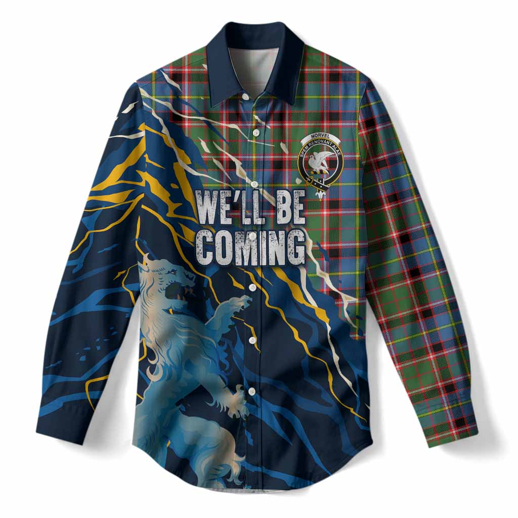 Norvel Scotland Tartan Women Casual Shirt WC2026 Football - We'll Be Coming