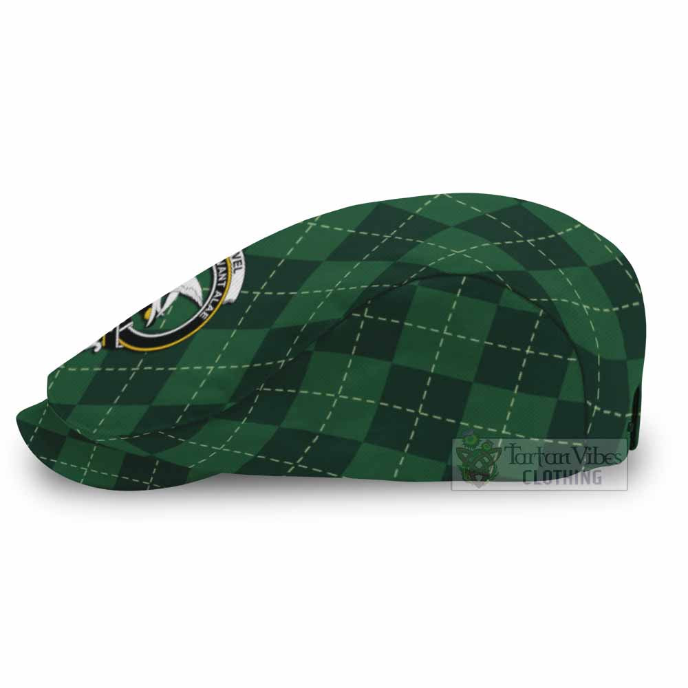 Norvel Scottish Family Crest Flat Cap Green Argyle Classic Style - Tartan Vibes Clothing