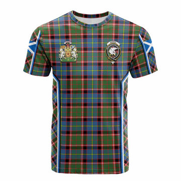 Norvel Tartan Crest Cotton T-shirt Scotland Coat of Arm Flag Style - Tartan Vibes Clothing