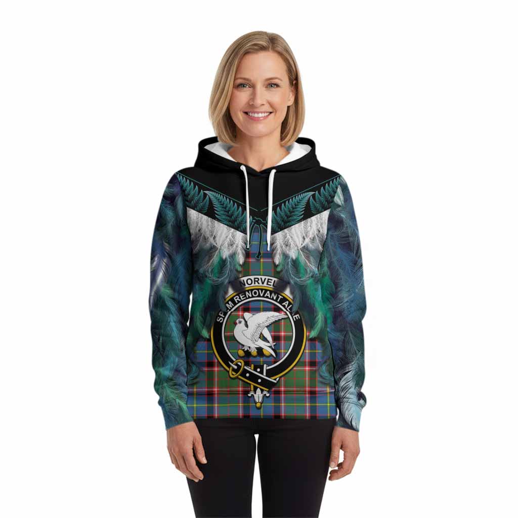 Norvel Tartan Crest Hoodie New Zealand Maori Korowai Cloak