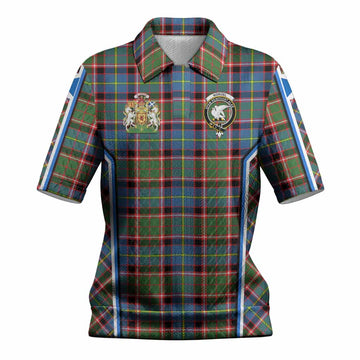 Norvel Tartan Crest Women’s Polo Sweater Top Scotland Coat of Arm Flag Style