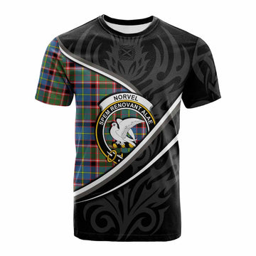 Norvel Tartan Family Crest Cotton T-shirt Celtic Scottish Thistle Floral - Tartan Vibes Clothing