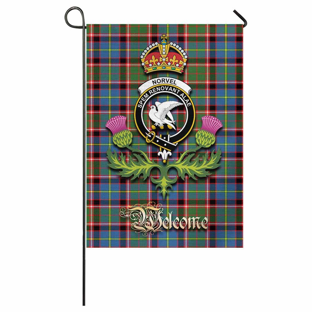 Norvel Tartan Family Crest Garden Flag Royal Thistle Welcome Style - Tartan Vibes Clothing