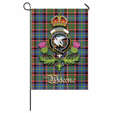 Norvel Tartan Family Crest Garden Flag Royal Thistle Welcome Style - Tartan Vibes Clothing