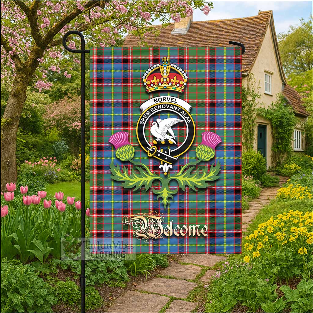 Norvel Tartan Family Crest Garden Flag Royal Thistle Welcome Style - Tartan Vibes Clothing