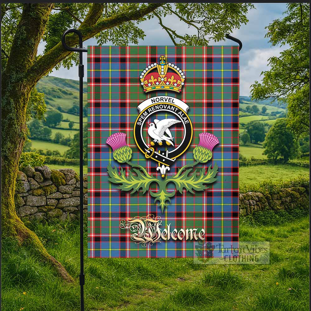 Norvel Tartan Family Crest Garden Flag Royal Thistle Welcome Style - Tartan Vibes Clothing