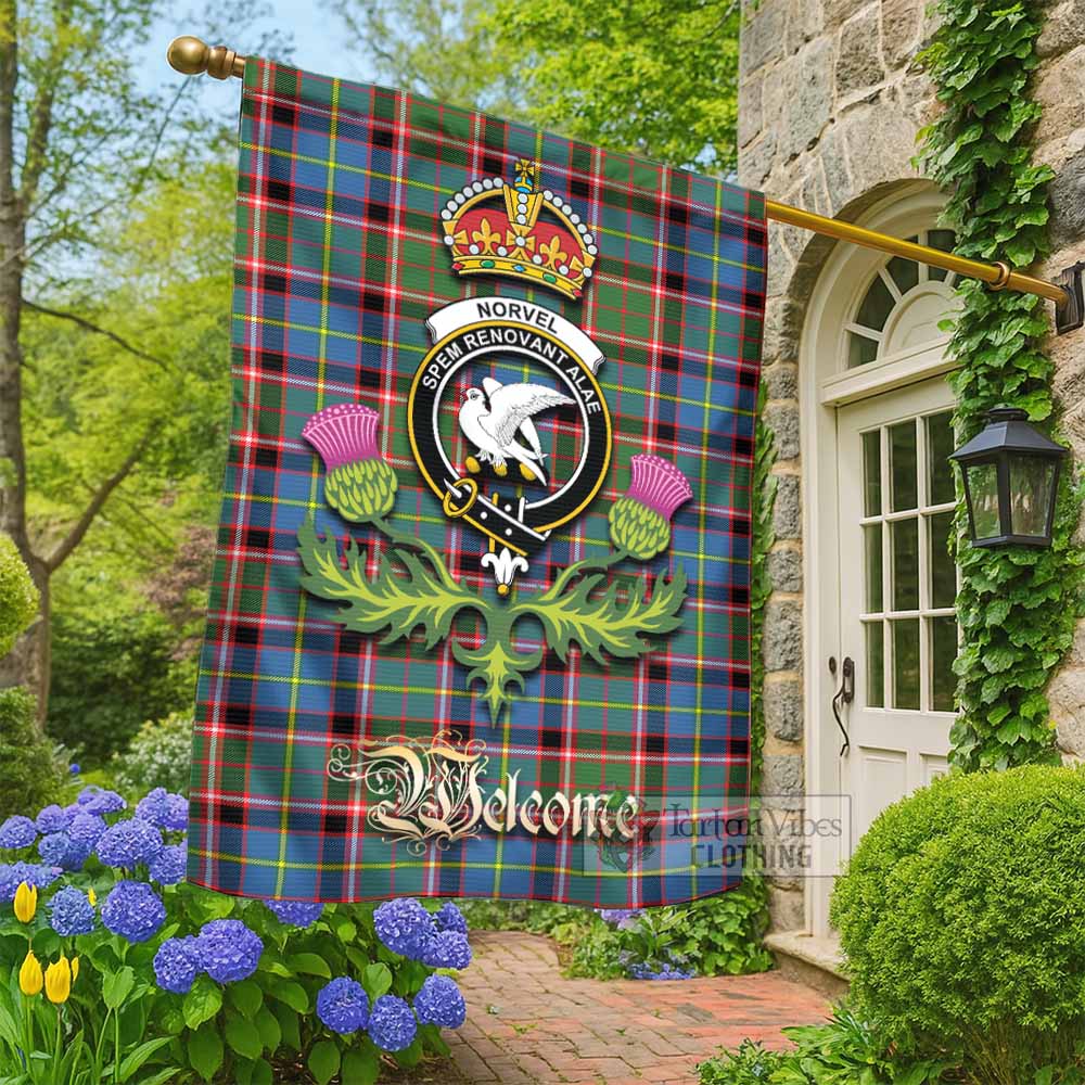 Norvel Tartan Family Crest Garden Flag Royal Thistle Welcome Style - Tartan Vibes Clothing