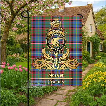 Norvel Tartan Garden Flag with Highland Thistle Cherish Family Crest Style - Tartan Vibes Clothing