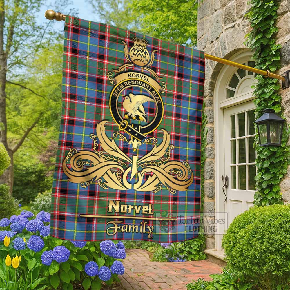 Norvel Tartan Garden Flag with Highland Thistle Cherish Family Crest Style - Tartan Vibes Clothing