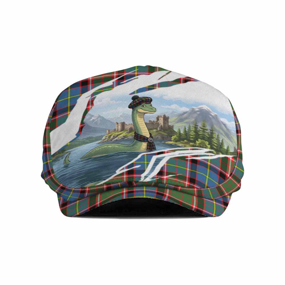 Norvel Tartan Loch Ness Monster Scottish Heritage Art Flat Cap, Jeff Cap