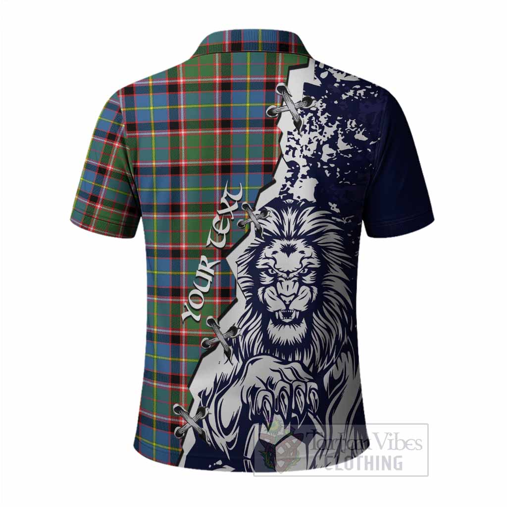 Norvel Tartan Scottish Polo Shirt Angry Lion With Soccer Ball Style