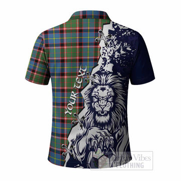Norvel Tartan Scottish Polo Shirt Angry Lion With Soccer Ball Style