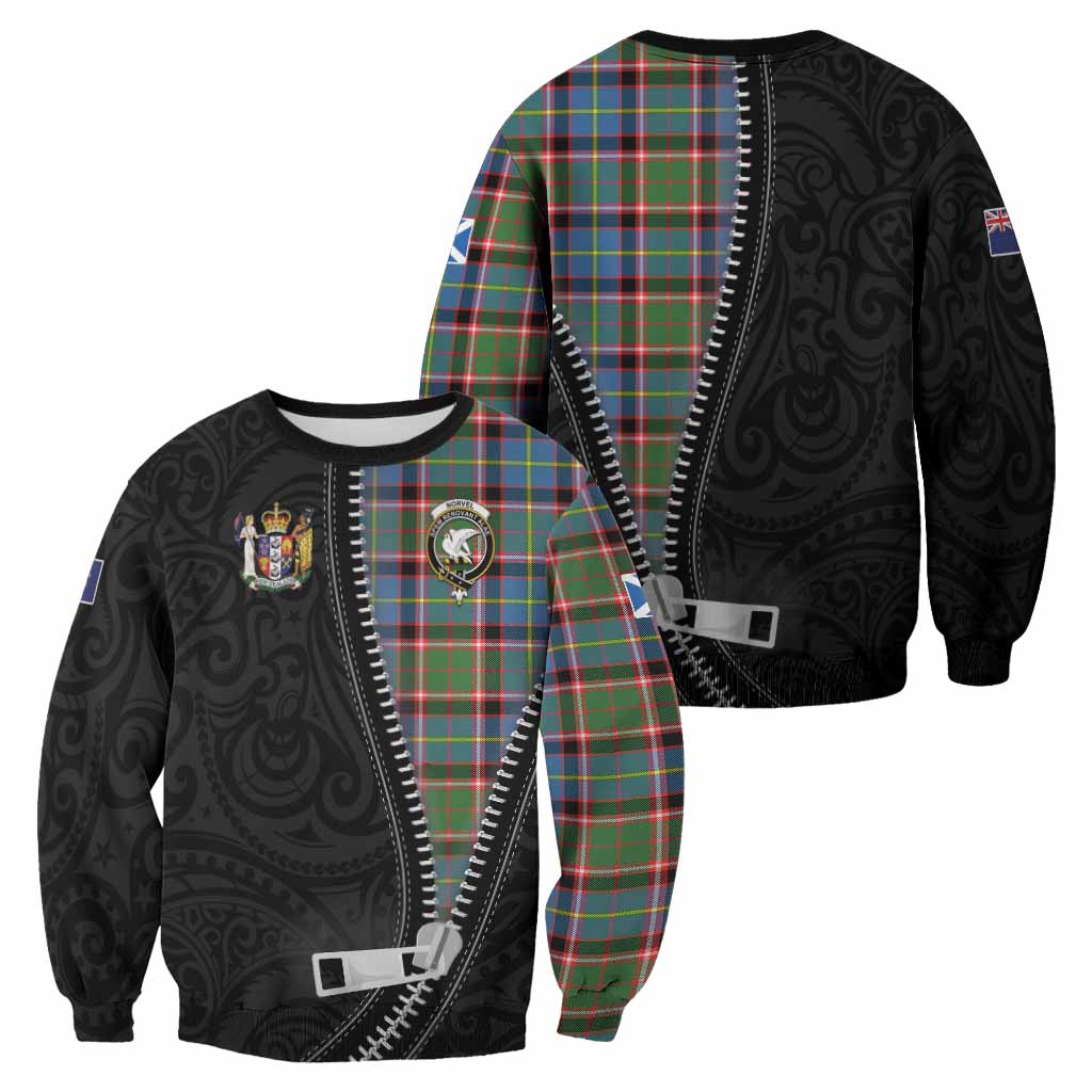 Norvel Tartan Sweatshirt New Zealand Pattern Unique Zipper Stylized