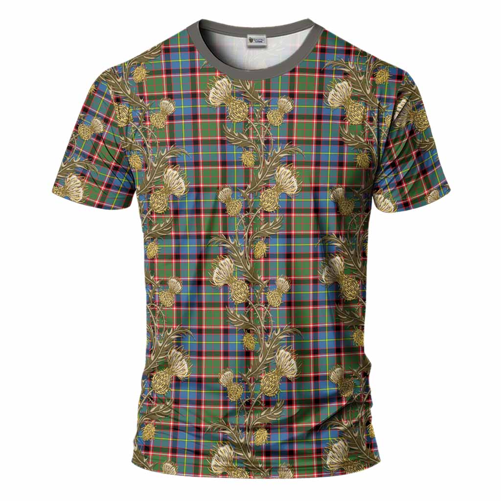 Norvel Tartan T-Shirt Seamless Scottish Thistle Flowers