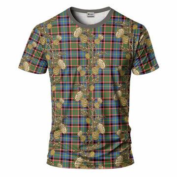 Norvel Tartan T-Shirt Seamless Scottish Thistle Flowers