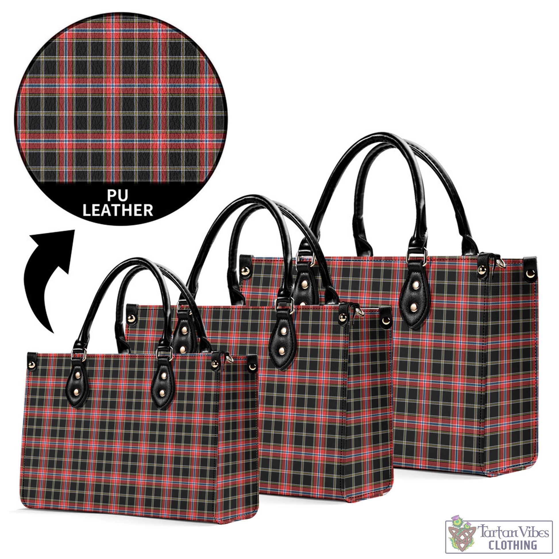Norwegian Night Tartan Luxury Leather Handbags - Tartan Vibes Clothing