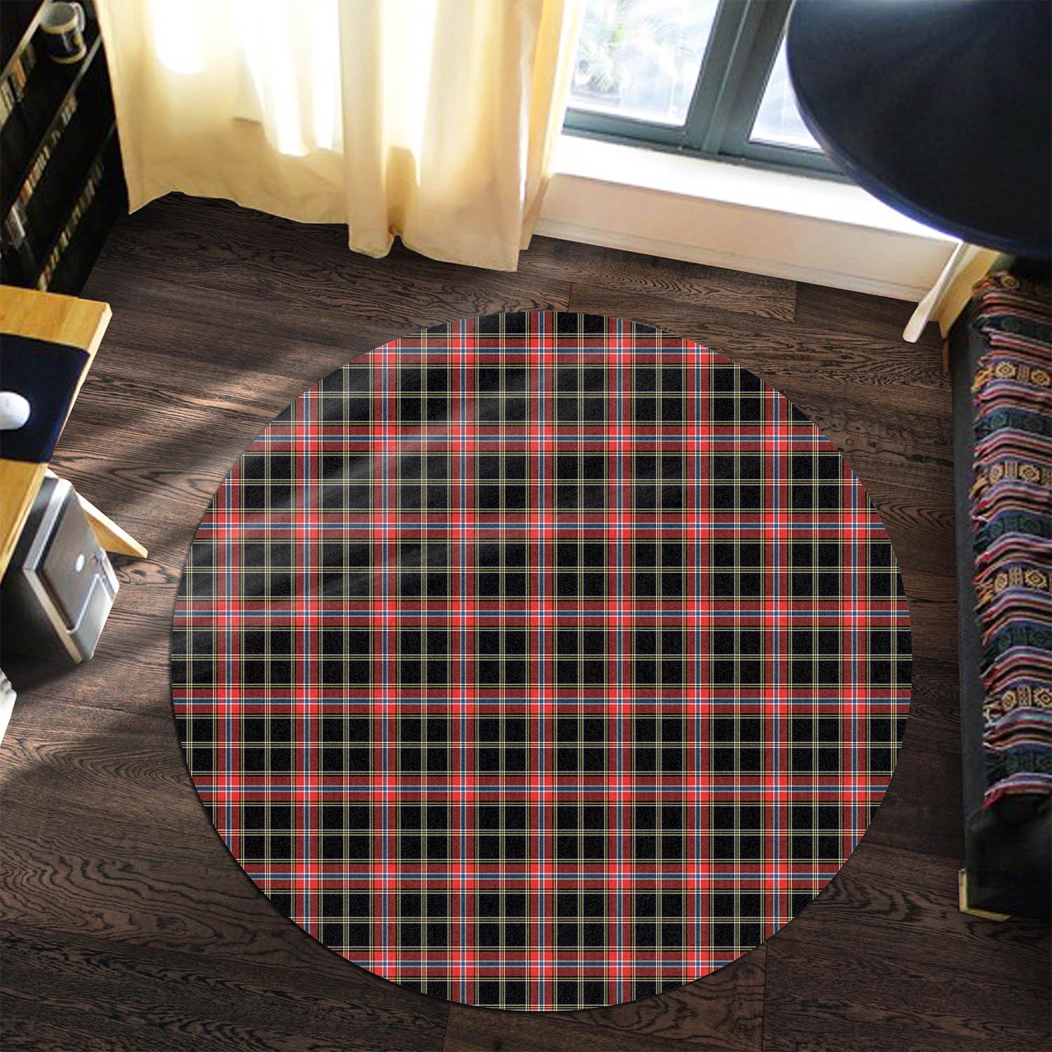 Norwegian Night Tartan Round Rug Premium Round Rug - Tartan Vibes Clothing