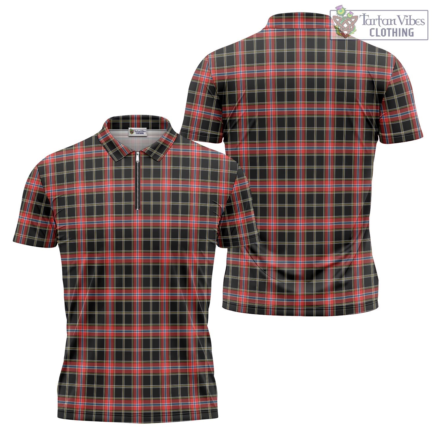 Norwegian Night Tartan Zipper Polo Shirt Unisex - Tartan Vibes Clothing