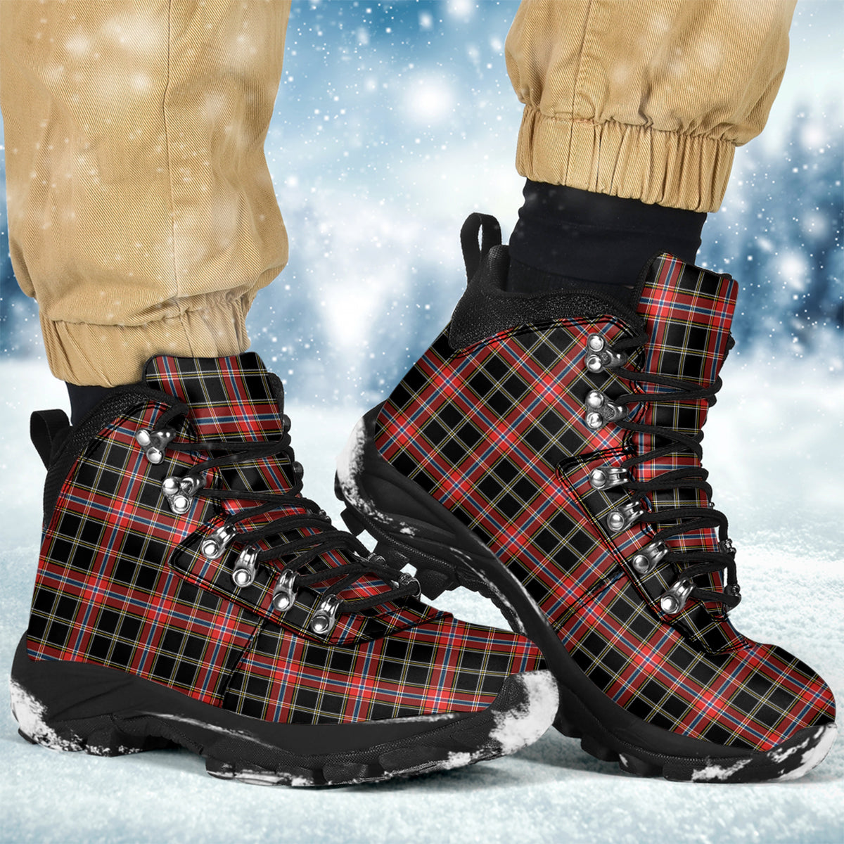 Norwegian Night Tartan Alpine Boots - Tartanvibesclothing