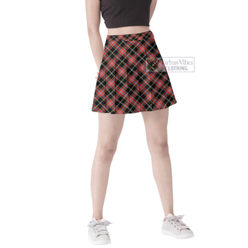Norwegian Night Tartan Women's Plated Mini Skirt Cross Style Female - Tartan Vibes Clothing