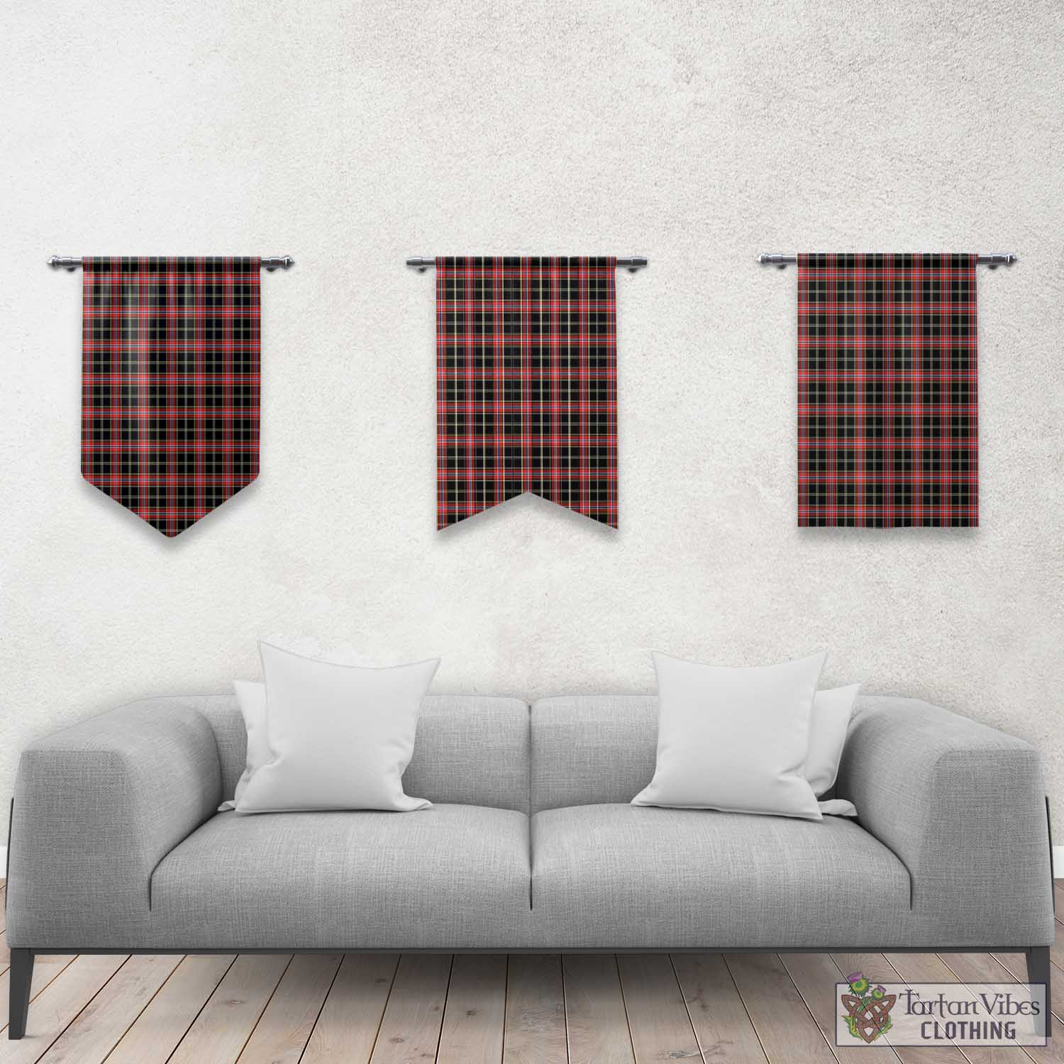 Norwegian Night Tartan Gonfalon, Tartan Banner Rectangle - Tartan Vibes Clothing