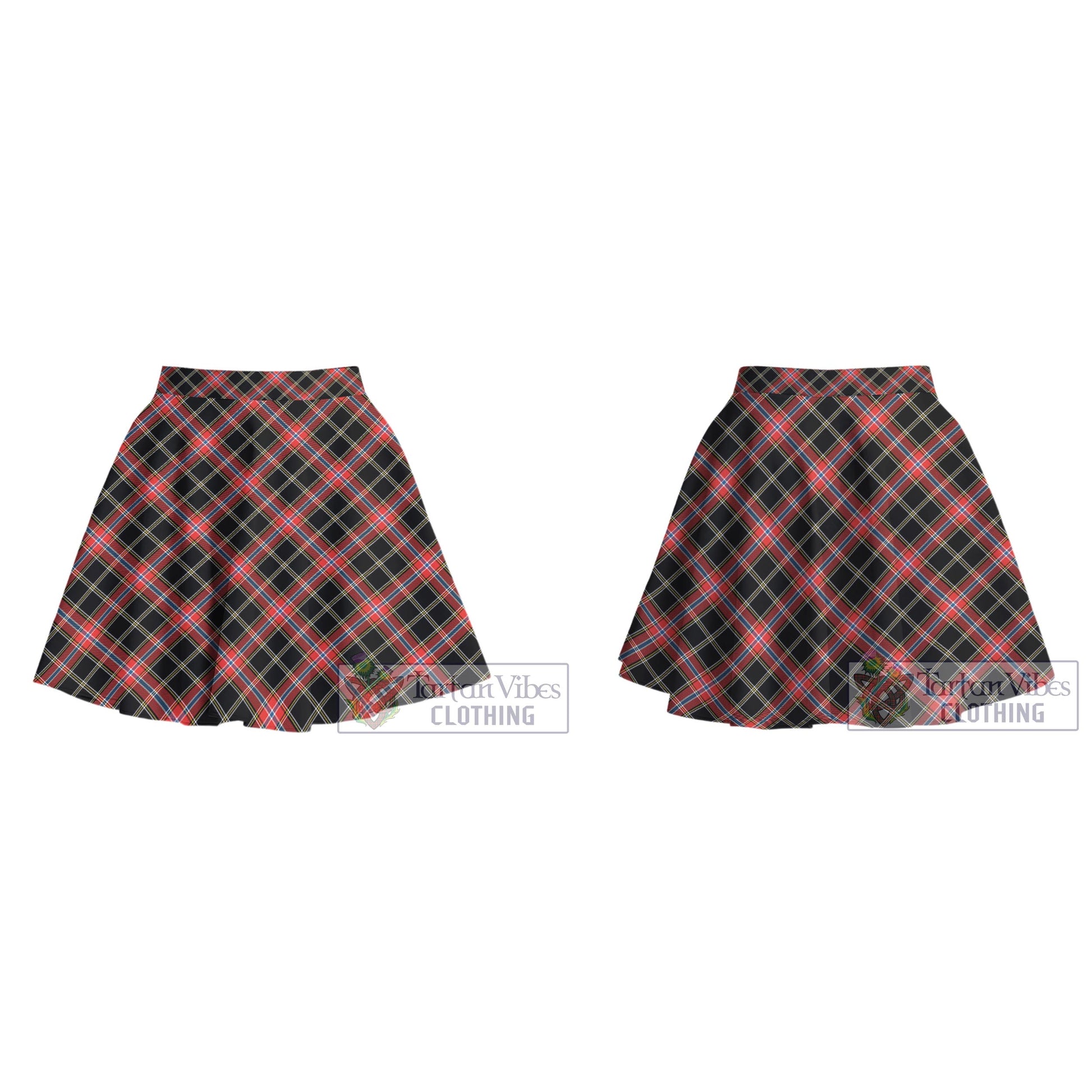 Norwegian Night Tartan Women's Plated Mini Skirt Cross Style - Tartan Vibes Clothing